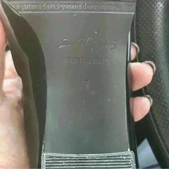 Sesto Meucci Classic Pumps Square Toe Black Leather Slip On Shoes Size 7N - Picture 7 of 7